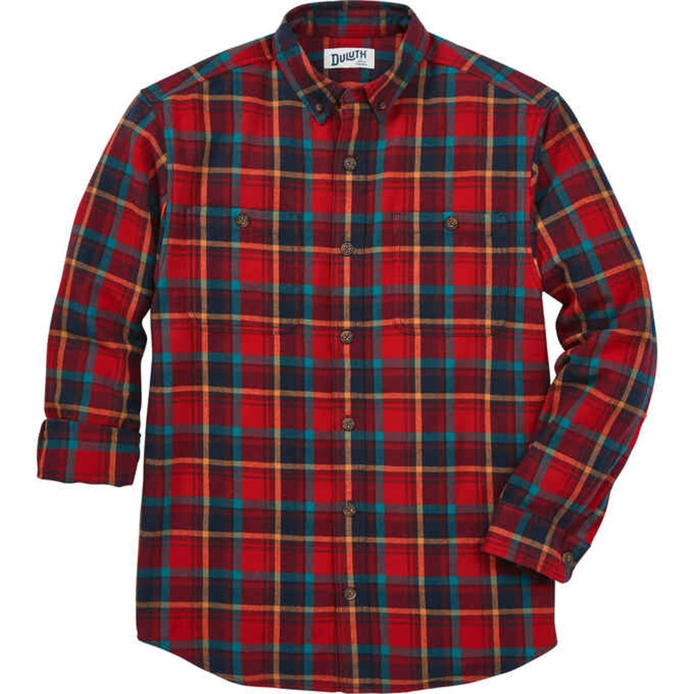 Flannel Plaid Shirt Mens XL Duluth Free Swingin Relax Fit Shacket Lumberjack